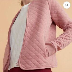 Marine Layer Pink Quilted Bomber Jacket